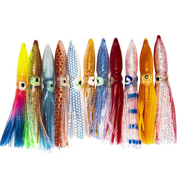 10 kpl Bionic Simulation Octopus Fake Crankbait -kalastusuistimet 5cm 6cm 10cm Keinotekoinen huojuva pehmeä syöttikalastusvälineet 6cm Multicolor