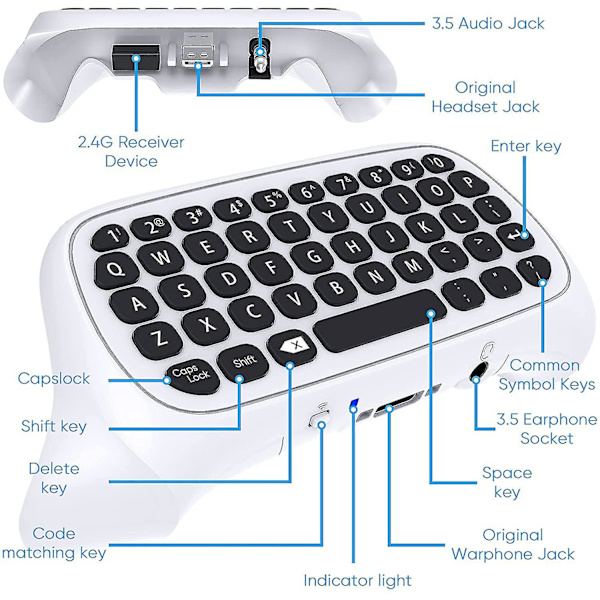 Trådlös kontrolltangentbord kompatibelt med Xbox Series X/s/one/one S Gamepad