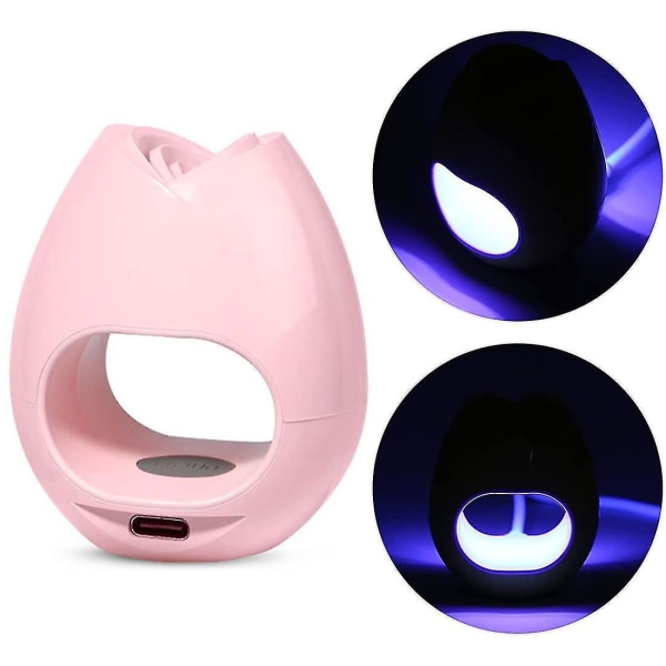 Uv Led Nagellampa Mini Vit USB Gel Nagellampa 16w Bärbar rosformad Nageltork För Gel Naglar Rosa Pink