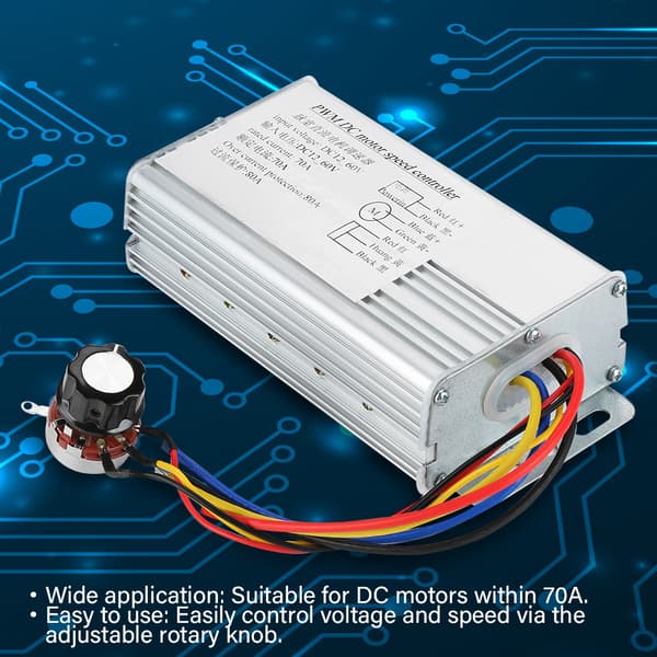 DC 12V-60V 70A PWM Motorhastighetskontroller Justerbar Drivkontrollregulator
