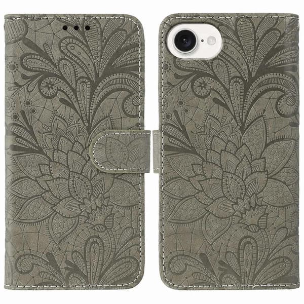 【BQ】Etui Kompatibel med iPhone 16e Blondeblomster PU Læder Flip Pung Etui