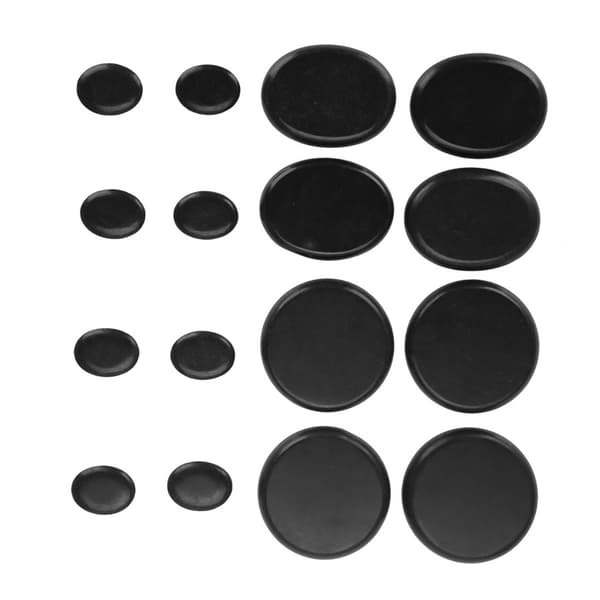 16 st/låda Hot Spa Svarta Basalt Cirkel Oval Form Sten Eterisk Olja Vulkanisk Massage