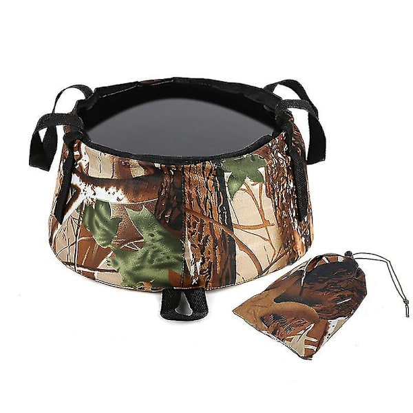 Vikbara vattenpåsar Campinghink Lätt och hållbar kompakt hopfällbar bärbar vattenhink Camouflage