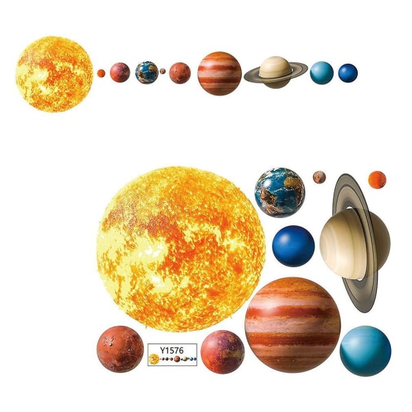 Solar System Planet Decor - Vægklistermærke til børneværelset 50*70cm