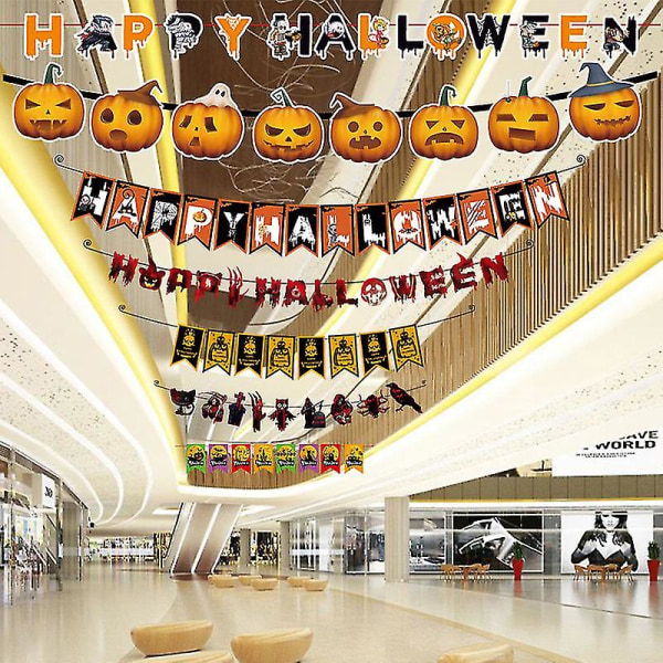 22 år Ny Halloween Flag Papir Vedhæng Dekoration Indkøbscenter Bar Spøgelsesfestival Fest Atmosfære Dress Up Supplies J