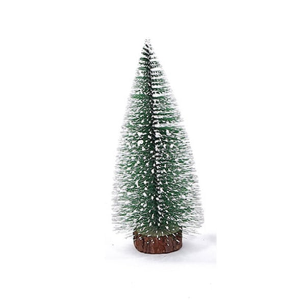 Mini julgran liten tall med träbaser för julfest hemma bordsskiva träd 25cm