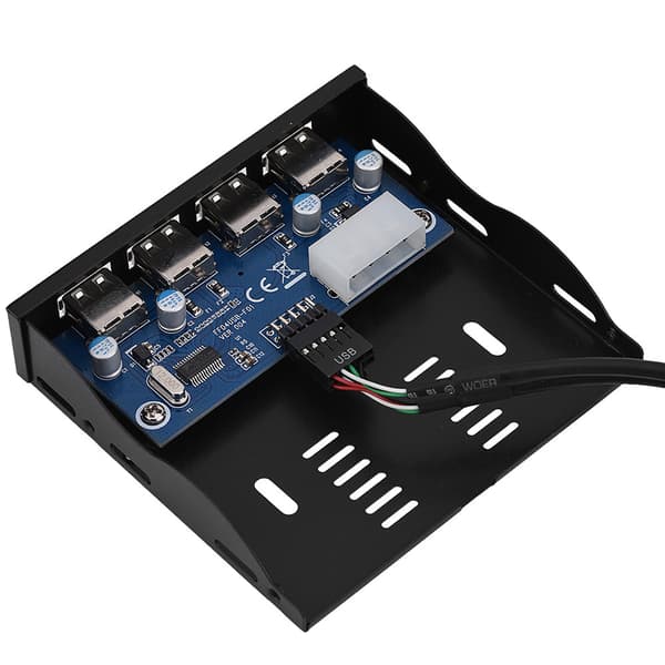 USB 2.0 Floppy Bay 9-pins til 4-ports USB 2.0 HUB