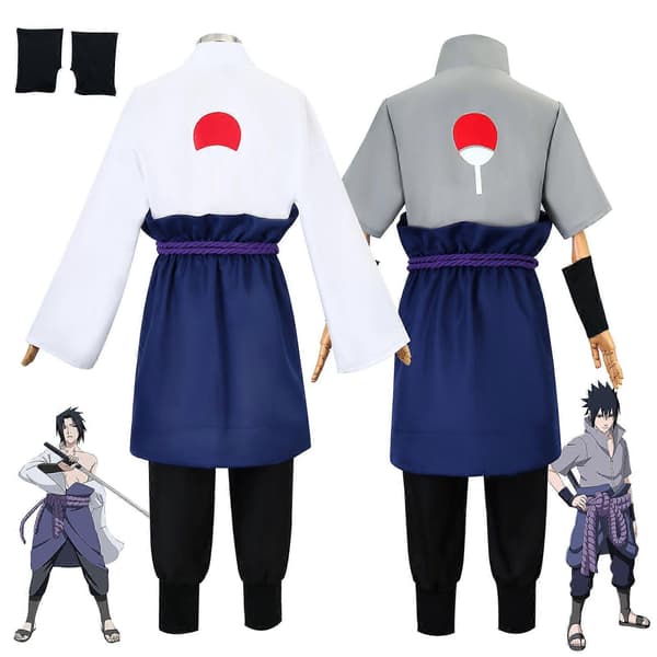 【BQ】Cosplay Kostume Sasuke Uchiha Komplet Sæt Polyester Materiale Anime Rollespilsdragt til Konventionsfest C C S