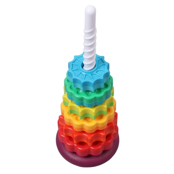 Spin Stack Legetøj Plast Farverigt Pædagogisk Hjul Spindende Stacking Legetøj Til Spædbørn Småbørn