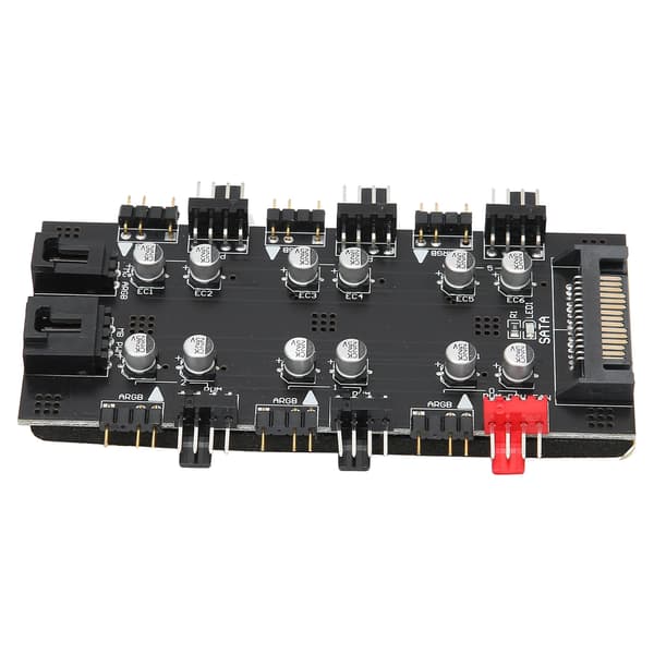 6-vejs Splitter Hub 4PIN PWM Hastighedsregulering 3PIN ARGB Lysstyring Ekspansionskort SATA Interface