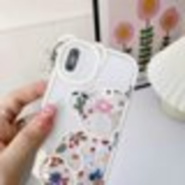 IPhone XR Bear Phone Case, Cute Flower Bear Camera Protector Transparent telefon