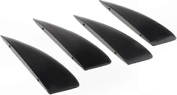 4-pak glasfiber finne-sæt med hardware til kiteboards og surfbrætter - Universal pasform - Høj ydeevne - Sort finish