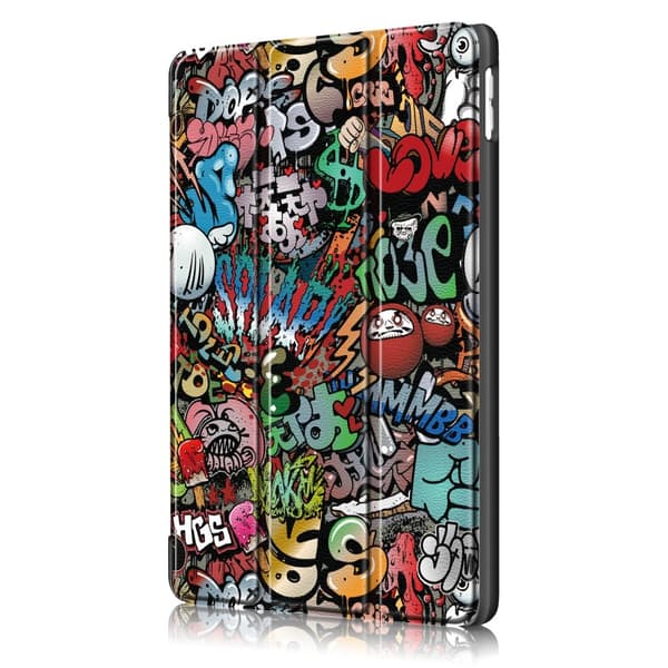 【BQ】iPad 10.2 2019/2020/2021 Deksel Tri-Fold 200 Grafitti