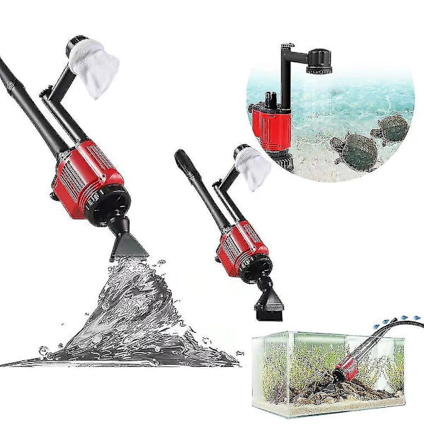 Akvarium Grusrengörare Automatisk akvariumrengöring Vattenväxlare Akvarium elektrisk sugpump Fiskdyngsrengöringsverktyg Sandtvätt Toalett