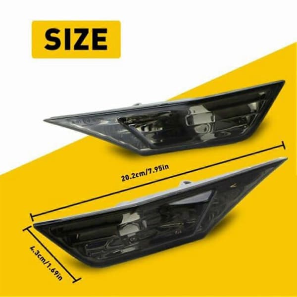 Sidemarkeringslys Blinklys Bredde Lys Sort Kompatibel med Honda Civic 2016-2021