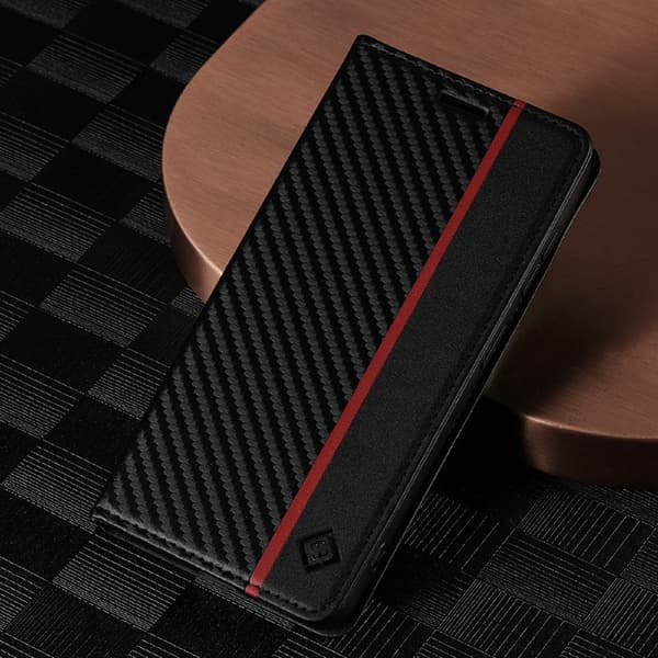 Plånboksfodral till Samsung Galaxy S26 Konstläder Kolfiber - Svart