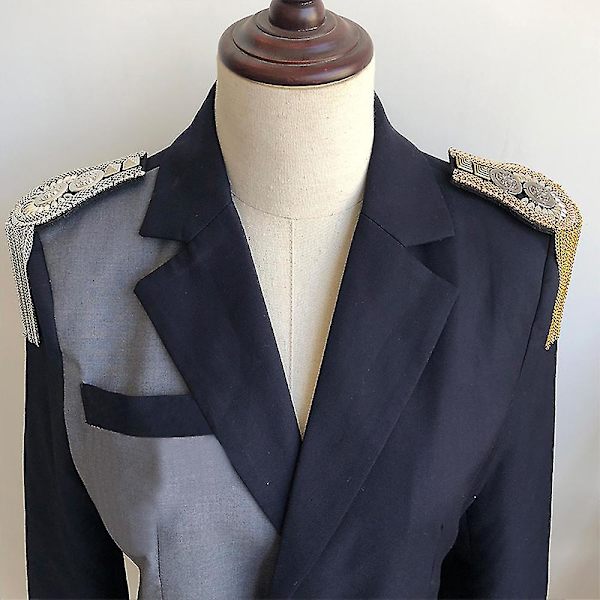 1 par tofslänkkedja Epaulet axelbrädor Badge metallfransad