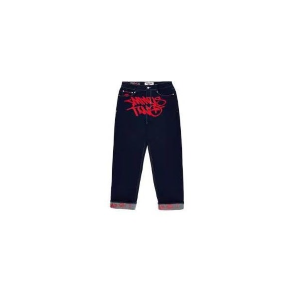 De nye Minus Two Cargo Pants Cargo Pants Bløde Bukser Lomme Højtalje S Jeans Sort Rød Jeans sort-rød L