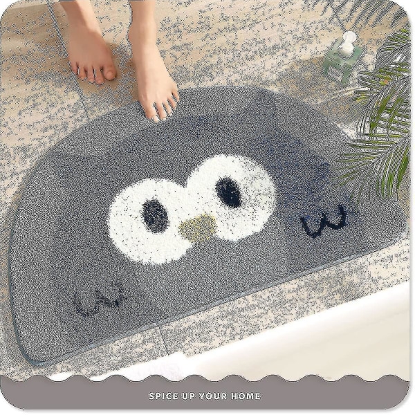 Søt badeteppe Badematte 17,7" X 29,5" sklisikkert, mykt Er-teppe Owl