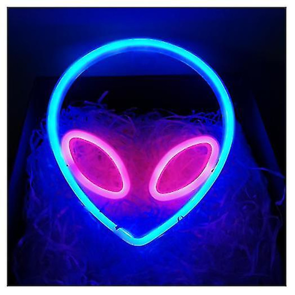 Alien Neonskylt Ljus Alien Formad Neon Ljus Väggskylt Led Light Sign Väggdekor Hängande Alien Led Sign