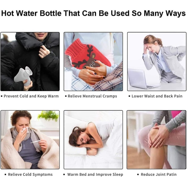 Hot Water Bottle With Cover 2l, Removable And Washable Heat Bag