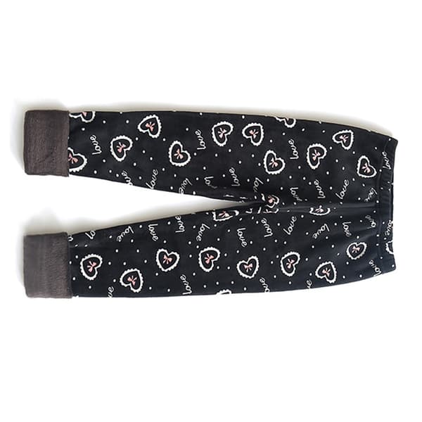 Piger Fleeceforet Leggings Søde Tryk Slim Fit Sort Baggrund Termiske Bukser til Efterår Vinter 110cm / 43.31in