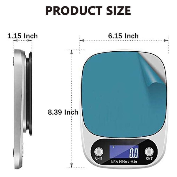 Husholdningskjøkken Digitalvekt Multifunksjonsmatvekt, 5 kg