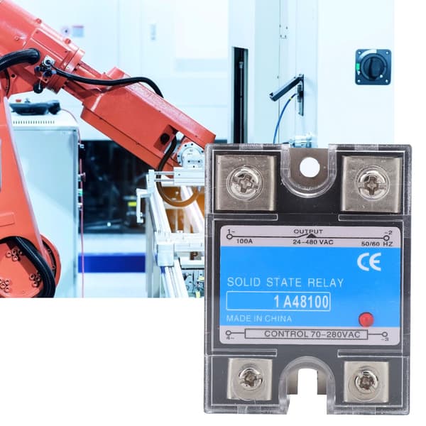 Enkeltfaset solid state relæ 70-280VAC input 24-480VAC belastning AC SSR elektrisk udstyr til CNC maskineri (BERM-1 A48100 (100A))