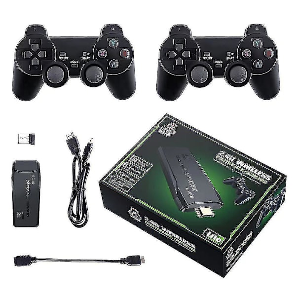 M8 Retro Videopelikonsoli Dual Wireless Controller Game Stick 4k 10000 Gaming 64gb