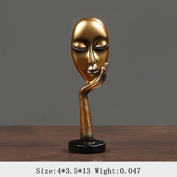 Sindax Thinker Skulpturer Figurer Abstrakt figur Skulptur Figur Resin Håndlavet statue Hjem dekoration Desktop Ornamenter golden    D