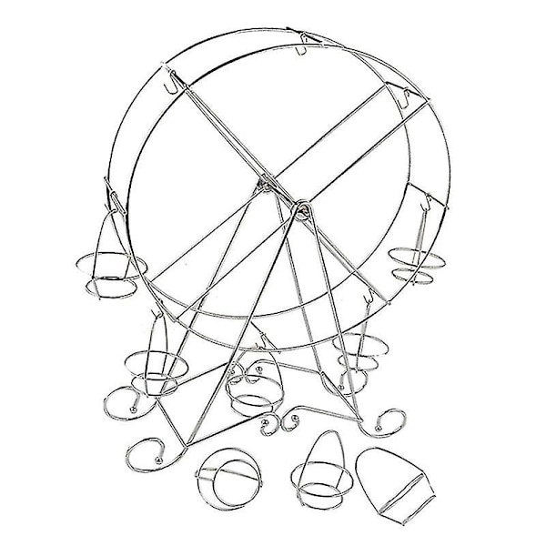 Roterande pariserhjul dessertserver 8 muffins serveringsbricka Carnival Circus tema rostfritt stål Silver