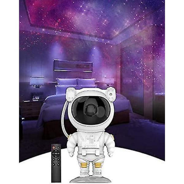 Astronaut Star Projector Night Light - Fjärrkontroll Galaxy Projector med vridbart huvud, 8 dynamiska Galaxy & Star Modes, Timer & Sleep Mode Night