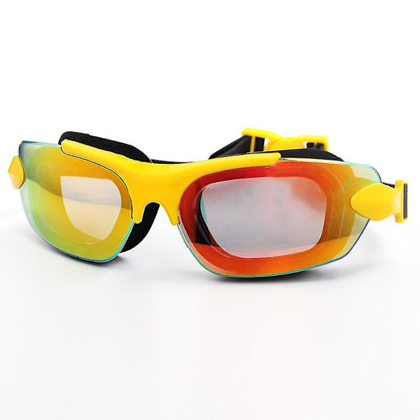 Simglasögon för vuxna Kvinna Lärande Platta simglasögon Vattentät anti-dimmelektronpistol Simglasögon unisex yellow