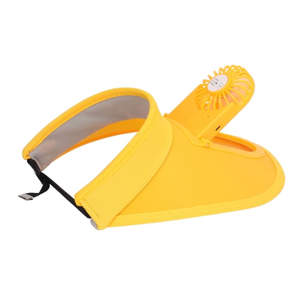Justerbar USB-ladevifte Solhatt 3 gir Solbeskyttelse Sommer Gul