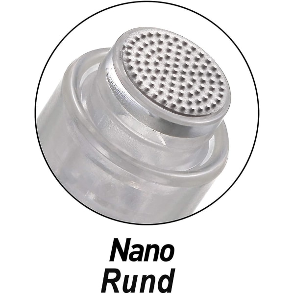 10 st Nano Round Microneedling Cartridges Nålar Skruvport Ersättning för elektrisk Derma Pen Micro Needle Pen (nano rund, skruv)