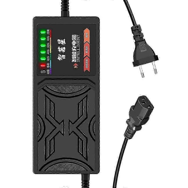 60V 20AH Lader for elbil 7 Lysdisplay Strømdisplay Strømlekkasjebeskyttelse/Full Puls black