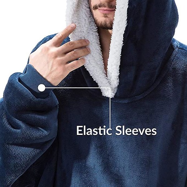 Oversized hoodie filt Bärbar lamm sammet Lazy filt