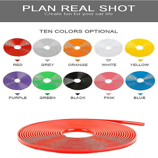 8m/ Roll Car Vehicle Väri Vanteet Suojat Decor Strip Tire Guard Line
