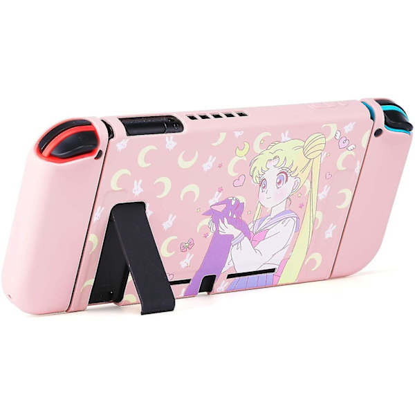 Söt case för Nintendo Switch - Soft Slim Grip Cover Shell för konsol och Joy-con (sailor Moon)