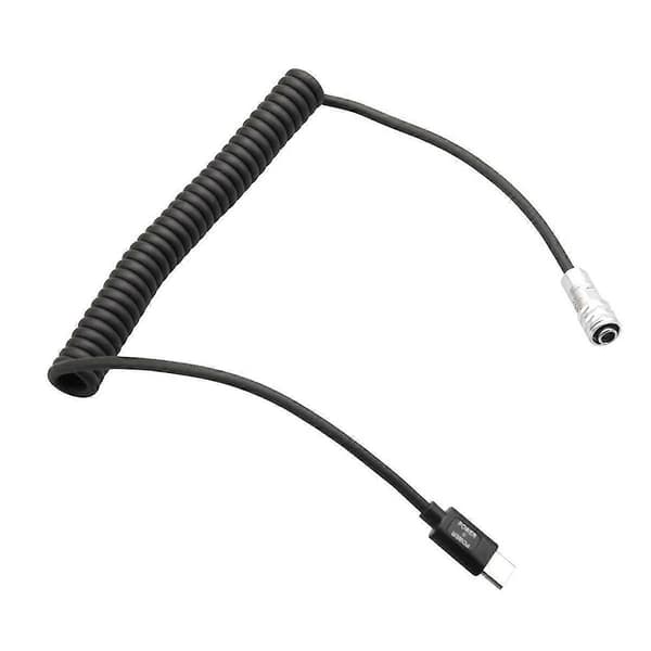 Strømkabelerstatning for kamera Bmpcc 4k / 6k 2-pin til USB type-c fjærkabeltilbehør