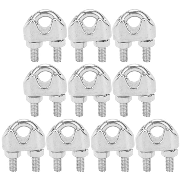 10 stk. 5/16 tommer M8 rustfritt stål vaierklemme U-bolt sal festeklips