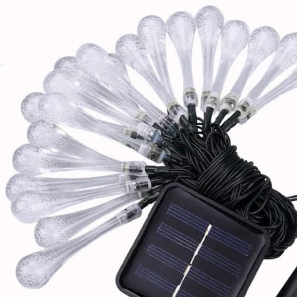 LED Solar Feelys 8 arbejdstilstande 7m udendørs solcellelyskæde