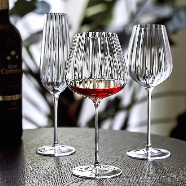Europa Transparent Ripple Krystalglas Luksus husholdningspokal Kreativ Champagneglas Rødvinsglas Romantisk bryllupskop CLEAR 665ml