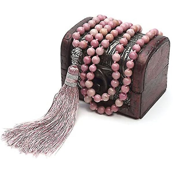 Kvinder 108 Mala Prayer Beads Wrap halskæde med lang kvast Healing Crystal Stone Halskæder Yoga Meditation Reiki Quartz smykker