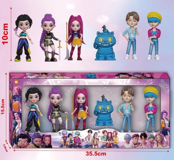 【BQ】K-Pop Demon Hunters Chibi Figur | Sød Mini Karaktermodel | Skrivebordslegetøj
