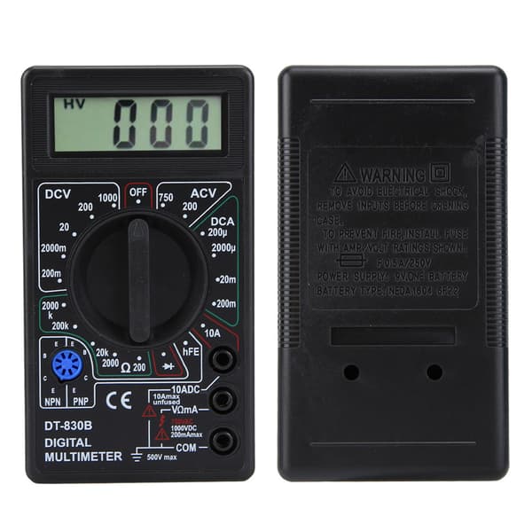 DT-830B Multifunktionell Portabel LCD Digital Multimeter Amp Volt Ohm Tester Voltmeter Ohmmeter MeterDT-830B Svart