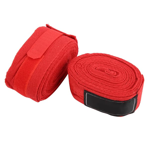 2ST 5M Bomulls Boxningslindor Träningsbandage Röd