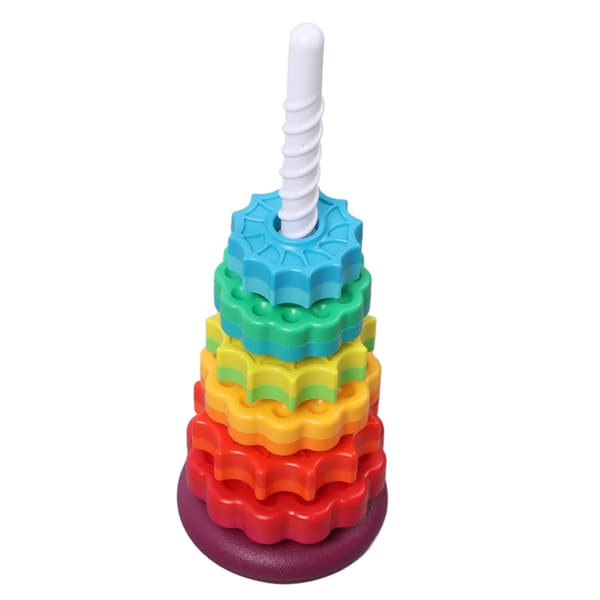 Spin Stack Legetøj Plast Farverigt Pædagogisk Hjul Spindende Stacking Legetøj Til Spædbørn Småbørn