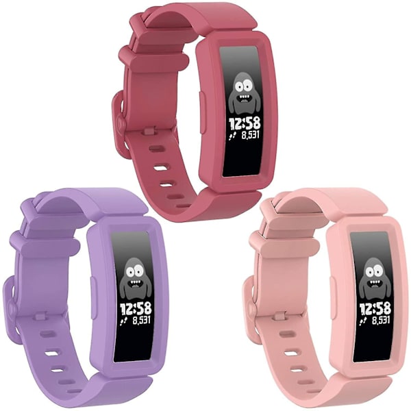 3 st band som är kompatibla med Fitbit Ace 2 för barnmjuk färgglad silikon