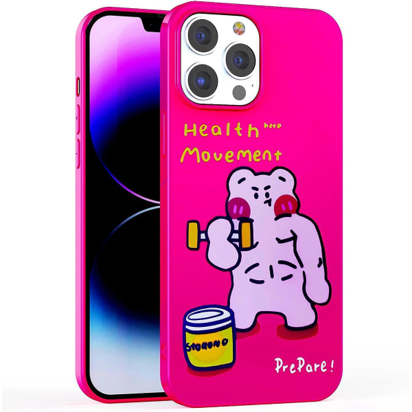 Iphone 13 Pro Max damfodral, söt ja rolig personlig tecknad graffitidesign, pieni tai mjuk Tpu Jelly Texture Skyddande puhelinfodral Red Bear